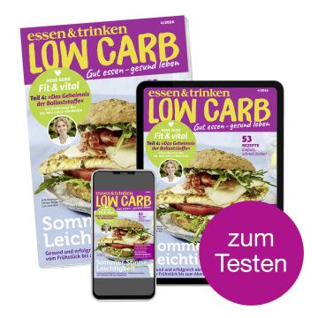 Low Carb Mini-Abo gedrucktes Heft mit digitalem Magazin "zum Testen"