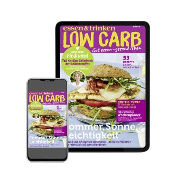 Low Carb Jahres-Abo Digital Abbildung des Covers auf iPhone + iPad