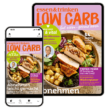 Low Carb Jahres-Abo Digital Abbildung des Covers auf iPhone + iPad
