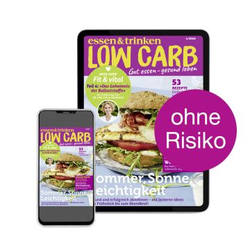 Low Carb Flex-Abo Digital Abbildung des Covers auf iPhone + iPad "ohne Risiko"