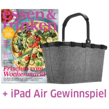 Abbildung des Cover e&t 8/25 und Reisenthel Carrybag im Design twist silver