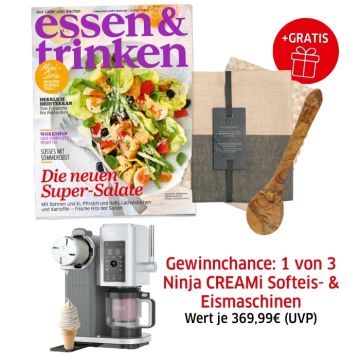 essen & trinken Cover + Cawö Kuchentüch-Set + e&t Kochlöffel + Gewinnchance Ninja Creami