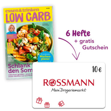 Abbildung eines LC-Covers + 10€-Rossmann-Gutschein und "6 Hefte + gratis Gutschein"