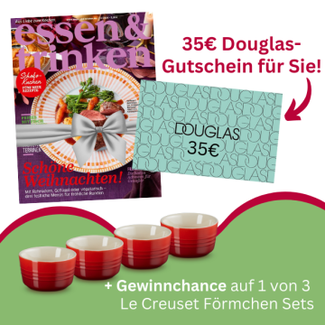 12 Hefte verschenken + 35€ Douglas Gutschein für Sie