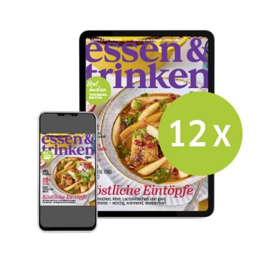 essen & trinken ePaper-Abo (Abbildung Tablet und Smartphone mit der Aufschrift "12x")