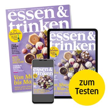 essen & trinken Mini-Abo mit digitalem Magazin (Abbildung Heft, Tablet und Smartphone mit e&t-Cover "zum Testen")