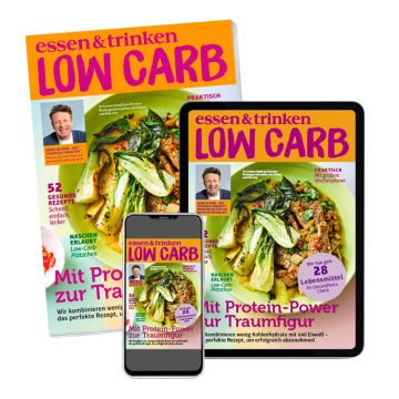 Low Carb Kombi-Abo Abbildung gedrucktes Heft + iPhone + iPad