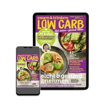Low Carb Jahres-Abo Digital Abbildung des Covers auf iPhone + iPad