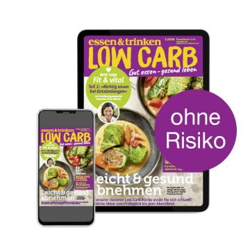Low Carb Flex-Abo Digital Abbildung des Covers auf iPhone + iPad "ohne Risiko"