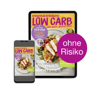 Low Carb Flex-Abo Digital Abbildung des Covers auf iPhone + iPad "ohne Risiko"