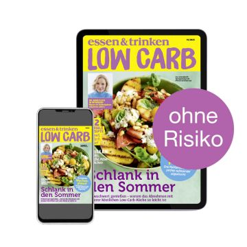 Low Carb Flex-Abo Digital Abbildung des Covers auf iPhone + iPad "ohne Risiko"