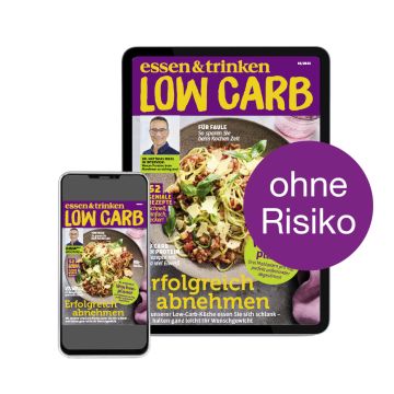 Low Carb Flex-Abo Digital Abbildung des Covers auf iPhone + iPad "ohne Risiko"