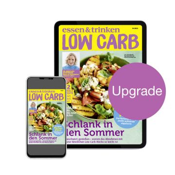 Low Carb Upgrade-Abo für Heft-Abonnenten, Abbildung des Covers auf iPhone + iPad