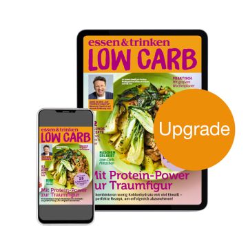 Low Carb Upgrade-Abo für Heft-Abonnenten, Abbildung des Covers auf iPhone + iPad