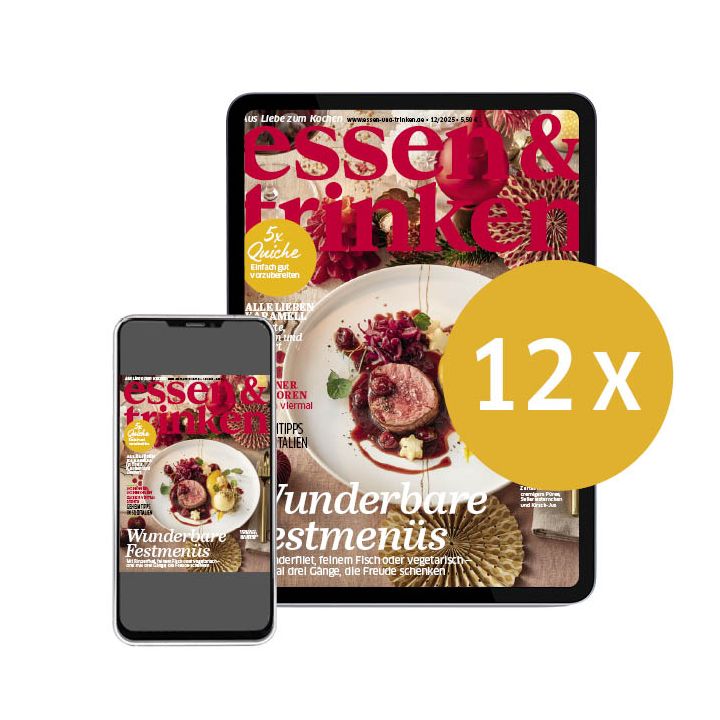 essen & trinken ePaper-Abo (Abbildung Tablet und Smartphone mit der Aufschrift "12x")