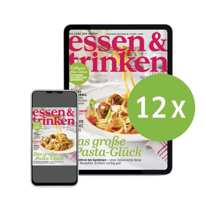 essen & trinken ePaper-Abo (Abbildung Tablet und Smartphone mit der Aufschrift "12x")