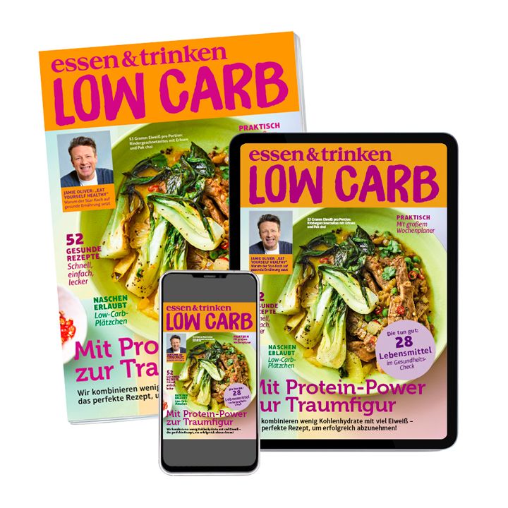 Low Carb Kombi-Abo Abbildung gedrucktes Heft + iPhone + iPad
