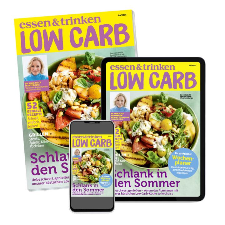 Low Carb Kombi-Abo Abbildung gedrucktes Heft + iPhone + iPad