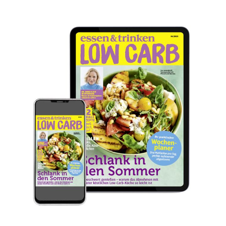 Low Carb Jahres-Abo Digital Abbildung des Covers auf iPhone + iPad