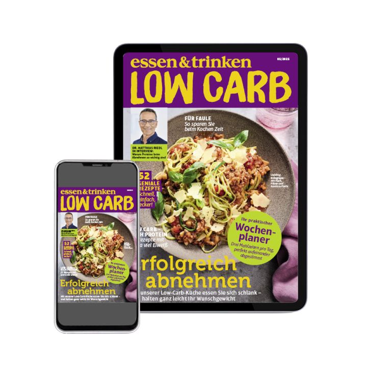 Low Carb Jahres-Abo Digital Abbildung des Covers auf iPhone + iPad